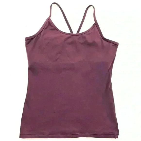 Lululemon Burgundy Spaghetti Strap Lined Compression Athletic Yoga Tank - Picture 1 of 10